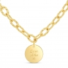 Collier personnalisé Plaqué Or maille arrondie et médaille 15 mm