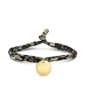 Bracelet liberty et médaille 15 mm Plaqué Or martelée