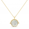 Collier personnalisé Plaqué Or et médaille nacrée 15 mm