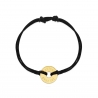 Bracelet cordon femme médaille cible Plaqué Or 15 mm