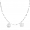 Collier personnalisé maille trombone double médailles 15 mm en Argent