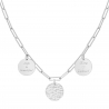 Collier personnalisé maille trombone triple médailles 15 mm en Argent