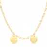 Collier personnalisé maille trombone double médailles 15 mm en Plaqué Or