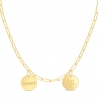Collier personnalisé maille trombone double médailles 15 mm en Plaqué Or