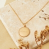 Collier personnalisé médaille soleil 20 mm en Plaqué Or