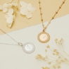 Collier personnalisé médaille 17 mm perlée initiale Plaqué Or