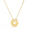 Collier médaille jeton martelée 15 mm gravée en Plaqué Or