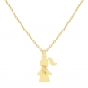 Collier personnalisé Plaqué Or et pendentif petite fille 15 mm