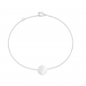 Bracelet chaînette médaille martelée 11 mm gravée Argent