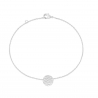 Bracelet chaînette médaille martelée 11 mm gravée Argent