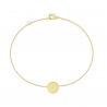 Bracelet chaînette médaille martelée 11 mm gravée Plaqué Or