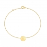 Bracelet chaînette médaille martelée 11 mm gravée Plaqué Or