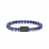 Bracelet personnalisé perles bleues avec médaillon noir