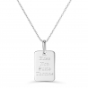 Collier personnalisé pendentif rectangulaire en Argent