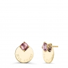 Boucles d'oreilles roses médailles classiques 15 mm