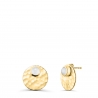 Boucles d'oreilles martelées puces avec pierres blanches en Plaqué Or