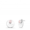 Boucles d'oreilles puces avec pierres roses en Argent