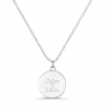 Collier pendentif nacre blanche 15 mm en Argent