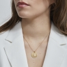Collier personnalisé médaille 20 mm avec pendentif martelé soleil Plaqué Or