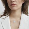 Collier médaille 15 mm et son pendentif lune à strass Argent