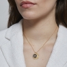 Collier médaille 20 mm Plaqué Or et son médaillon noir avec étoile