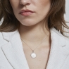 Collier personnalisé médaille 17 mm perlée initiale Argent