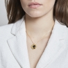 Collier personnalisé médaille 20 mm en Plaqué Or et pierre noire