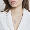 Collier charm lettre 18 mm Argent et son pendentif trèfle rose