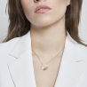 Collier médaille striée 20 mm Plaqué Or
