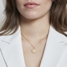 Collier personnalisé médaille 18 mm dentelle Plaqué Or