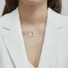 Collier médaille 15 mm Argent et son pendentif martelé et pierre verte