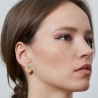 Boucles d'oreilles puces avec pierres vertes en Plaqué Or