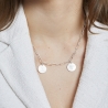 Collier personnalisé maille trombone double médailles 15 mm en Argent