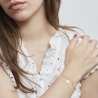 Bracelet personnalisé Plaqué Or maille trombone arrondie et médaille 10 mm