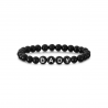 Bracelet personnalisé perles noires avec perles lettres