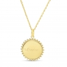 Collier personnalisé enfant médaille soleil 20 mm en Plaqué Or