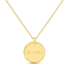 Collier personnalisé enfant médaille 18 mm perlée Plaqué Or