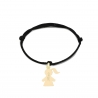 Bracelet cordon enfant et pendentif fille en Plaqué Or personnalisé