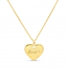 Collier personnalisé enfant médaille 14 mm cœur plat Plaqué Or