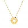 Collier enfant médaille jeton 15 mm gravée en Plaqué Or