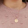 Collier personnalisé enfant médaille 18 mm perlée Plaqué Or