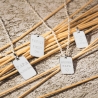 Collier homme médaille rectangulaire "Super Papa" en Argent