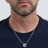 Collier homme avec médaille carré 15 mm personnalisée