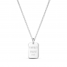 Collier personnalisé homme médaille rectangulaire  grand format en Argent