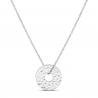 Collier enfant médaille jeton martelée 15 mm gravée en Argent