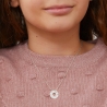 Collier enfant médaille jeton martelée 15 mm gravée en Argent