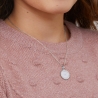 Collier enfant personnalisé médaille 17 mm perlée initiale Argent