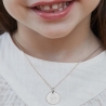 Collier personnalisé médaille 15 mm dessin chat en Argent