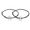 Duo bracelets cordons personnalisés homme femme médaille cible argent
