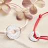 Bracelet cordon femme médaille cible Argent 20 mm